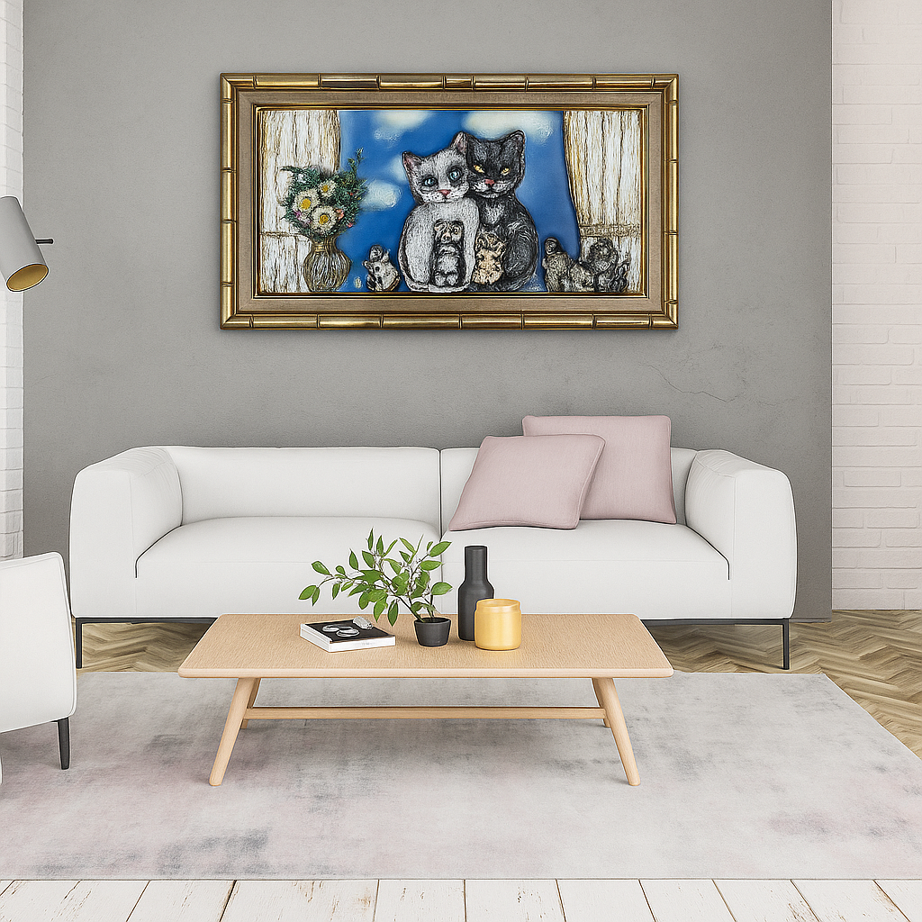 "Happy cat family"